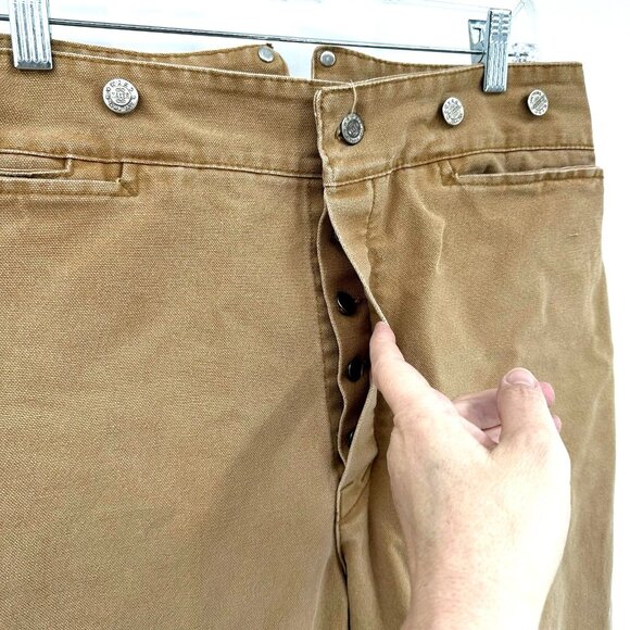 vintage WAH MAKER frontier pants trousers canvas western back buckle khaki 34 - Picture 5 of 10